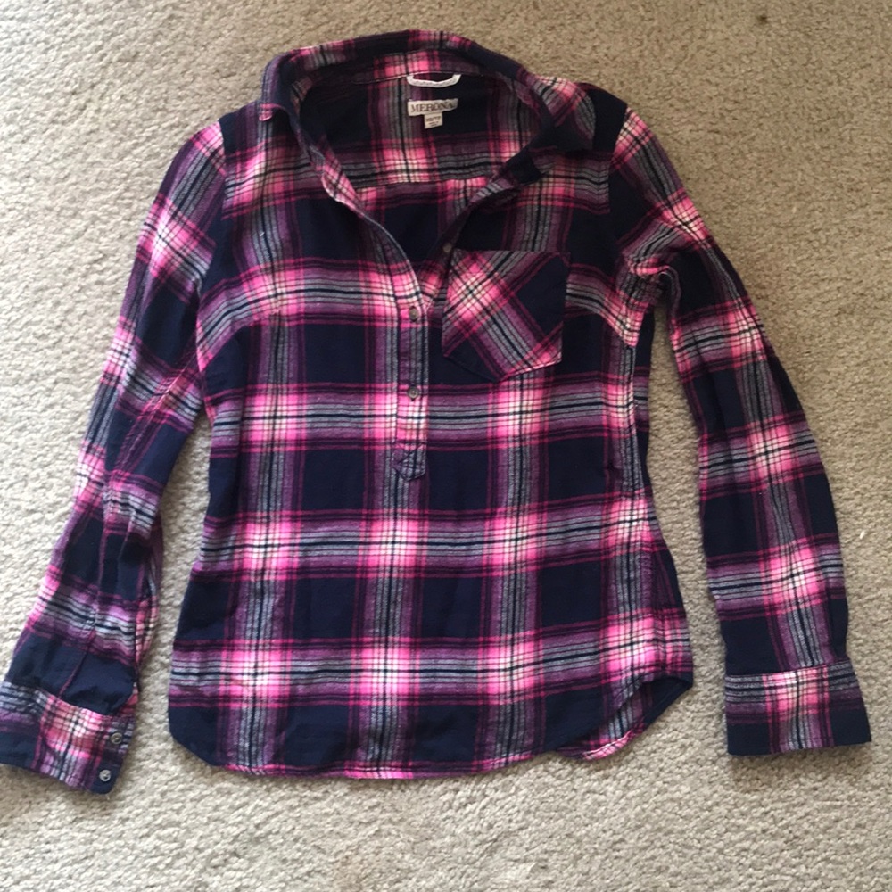 Navy & Pink Flannel
